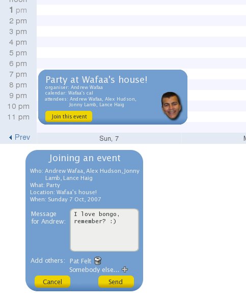 Viewing shared events